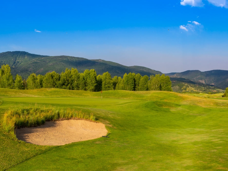 Golf green and sand trap